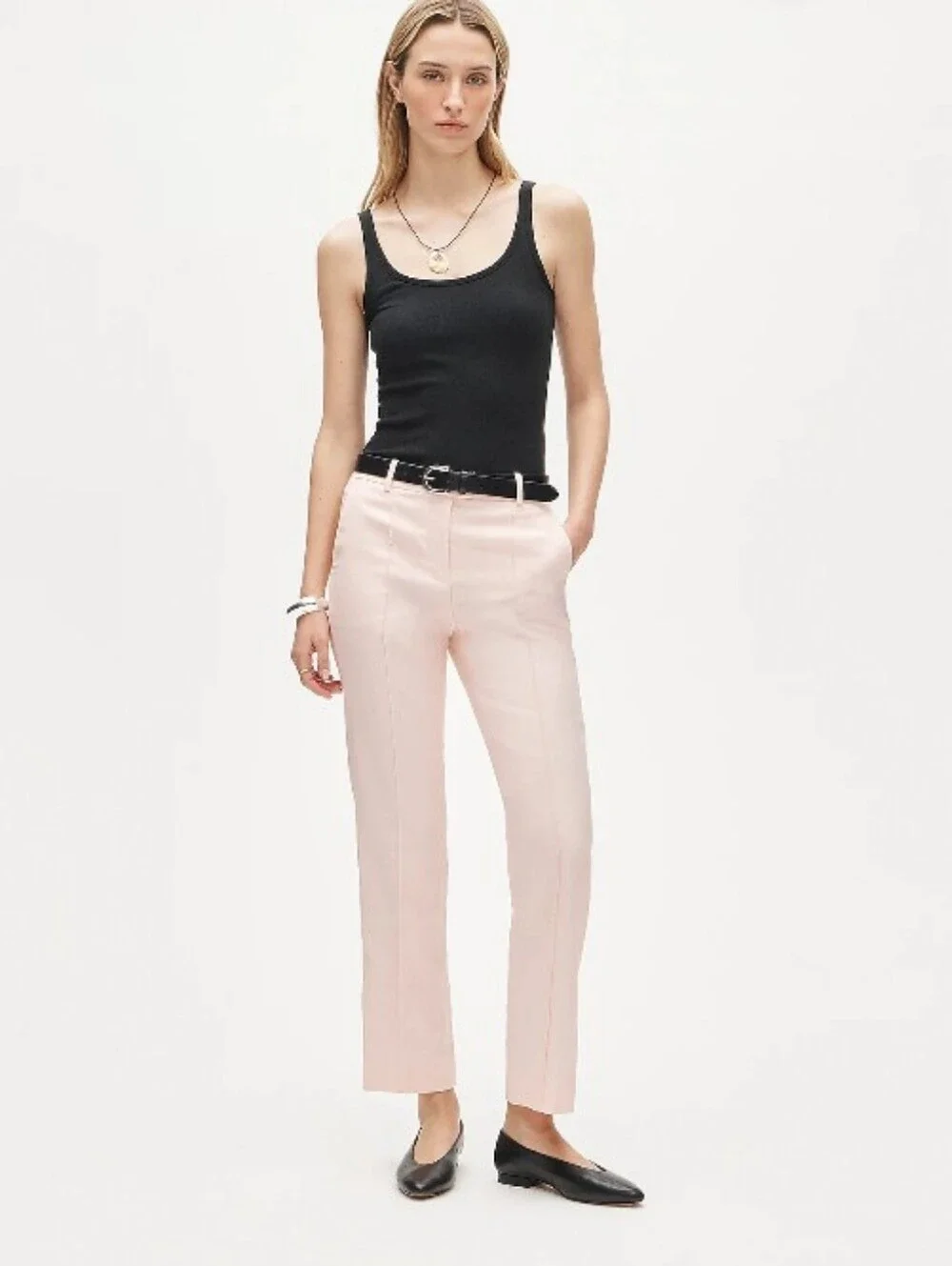J Crew Stella pant in Gramercy linen blend CS212 Size 2 Pink